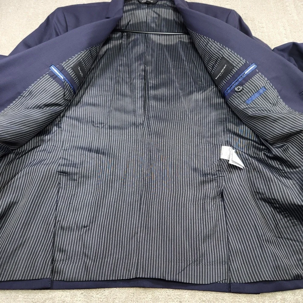 Banana Republic Blazer Men 44R Marzotto Super 120s Blue Italian Fabric Slim Fit